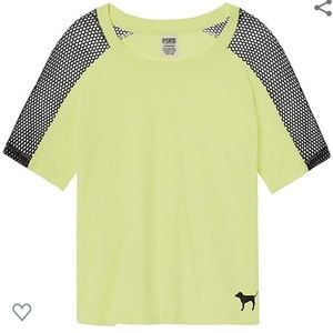 Cropped Mesh Crew Tee, Medium